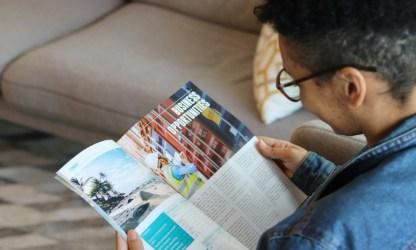 Person reading a magazine
