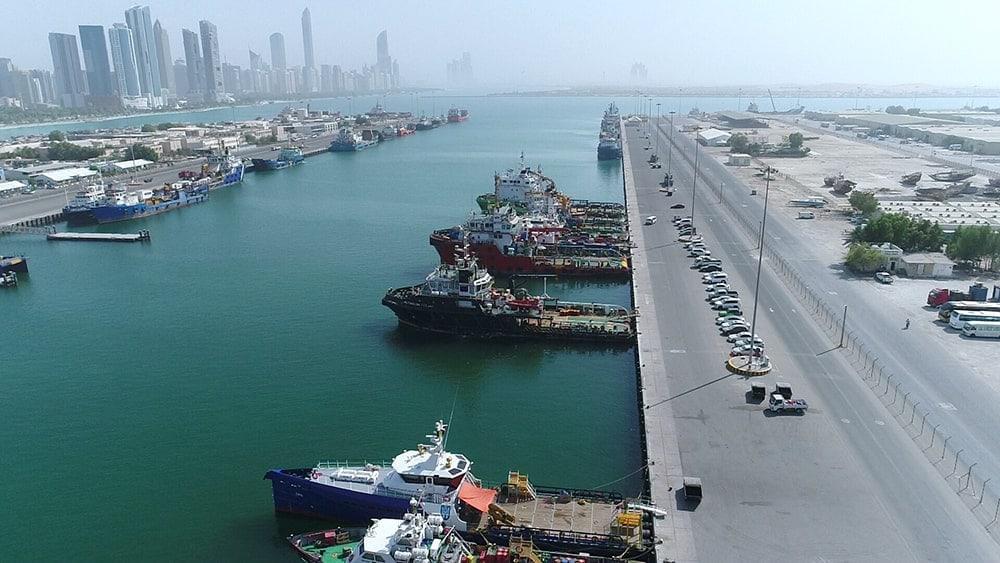 Aerial view of a Gulf port