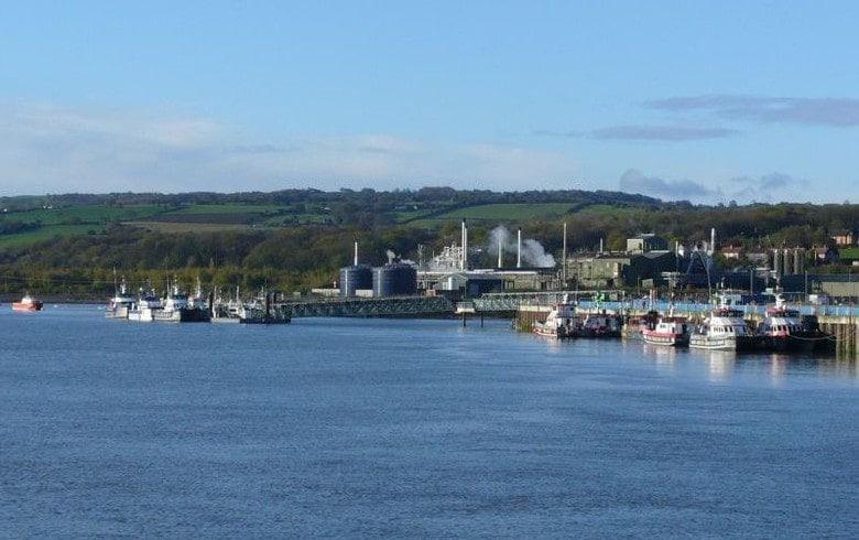 Port of Mostyn seen from the water
