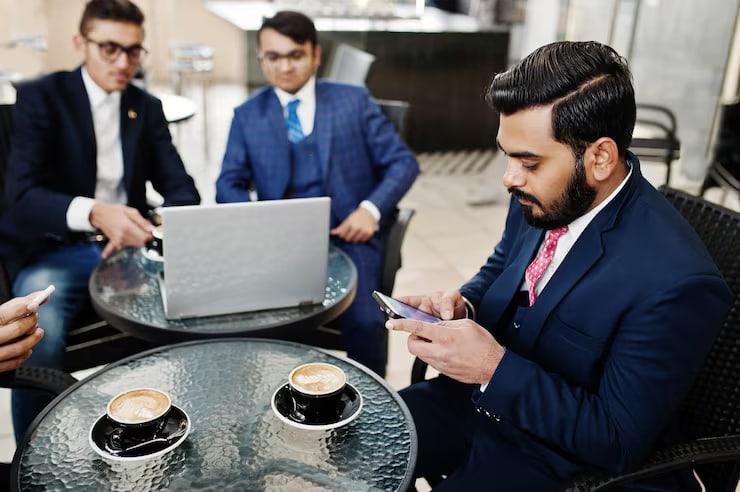 Business people meeting over coffee