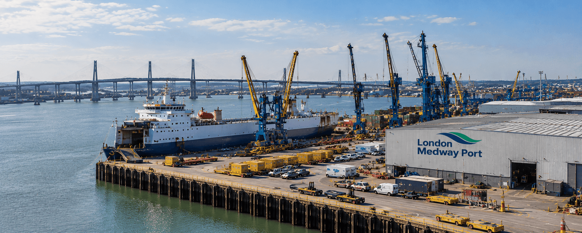 Panoramic view of London Medway Port